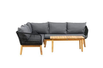Hörnsoffset 4-sits Chania Utomhus - Svart - Utemöbler - Utegrupp - Loungegrupp