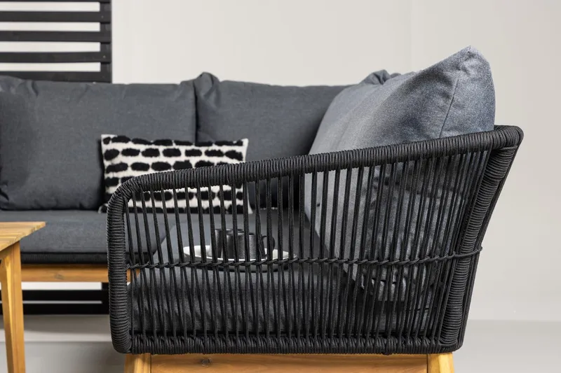 Hörnsoffset 4-sits Chania Utomhus - Svart - Utemöbler - Utegrupp - Loungegrupp