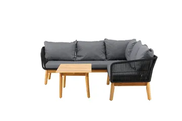 Hörnsoffset 4-sits Chania Utomhus - Svart - Utemöbler - Utegrupp - Loungegrupp