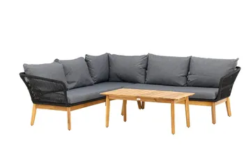 Hörnsoffset 4-sits Chania Utomhus - Svart - Utemöbler - Utegrupp - Loungegrupp