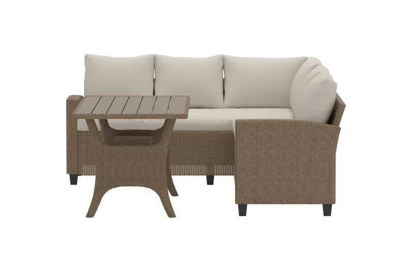 Hörnsoffset 6-sits Brentwood Utomhus - Beige - Utemöbler - Utegrupp - Loungegrupp