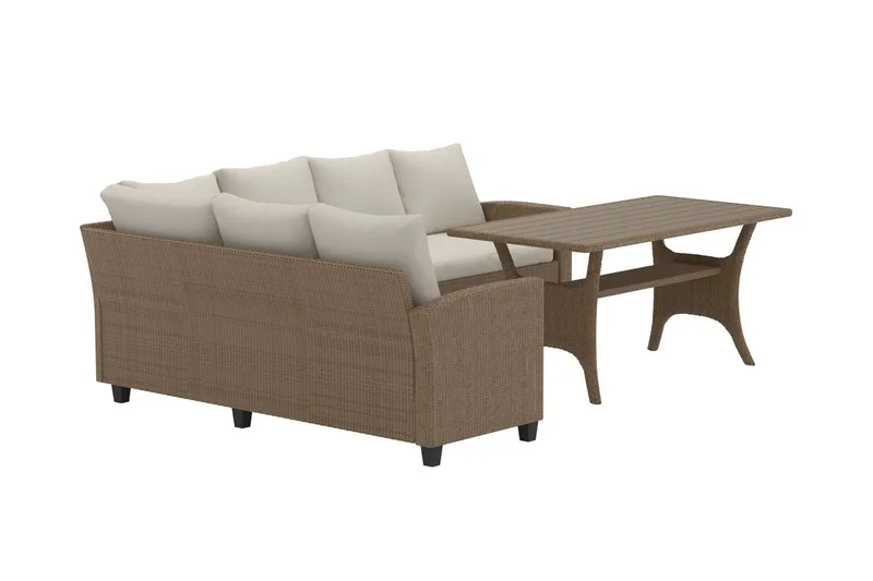 Hörnsoffset 6-sits Brentwood Utomhus - Beige - Utemöbler - Utegrupp - Loungegrupp