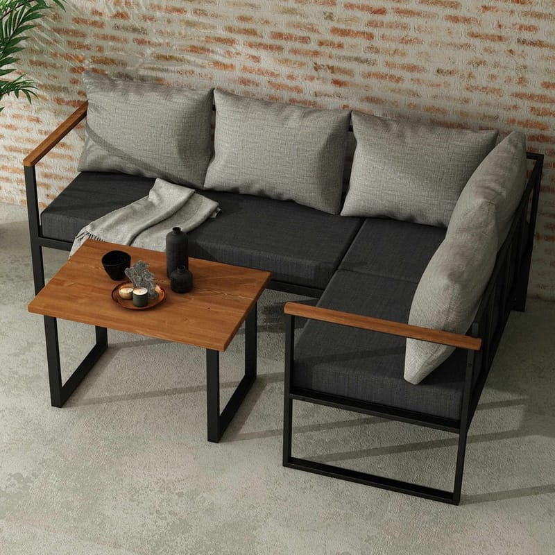 Hue 3-sits Soffgrupp Utomhus - Grå/Antracit - Utemöbler - Utegrupp - Loungegrupp