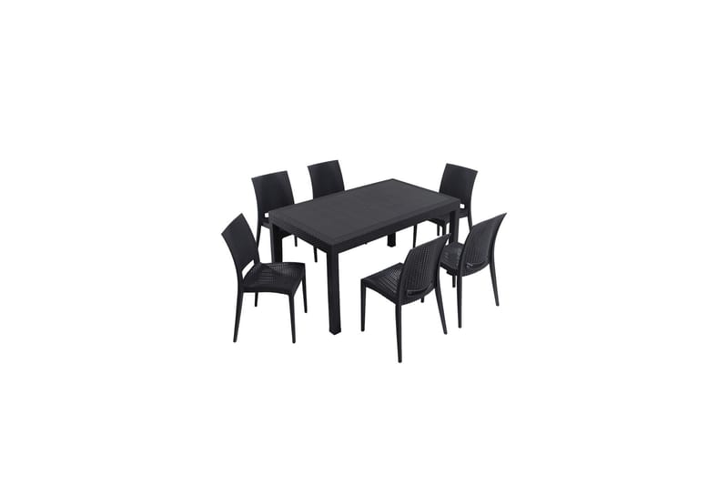 Hyder Matgrupp Utomhus 6-sits Svart - Utemöbler - Utegrupp - Matgrupper utomhus