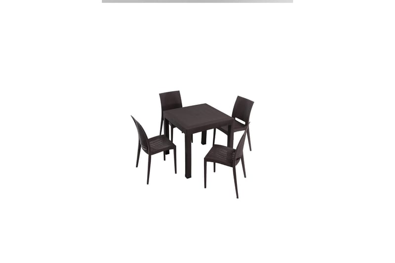 Hysen Matgrupp Utomhus 4-sits Mörkbrun - Utemöbler - Utegrupp - Matgrupper utomhus