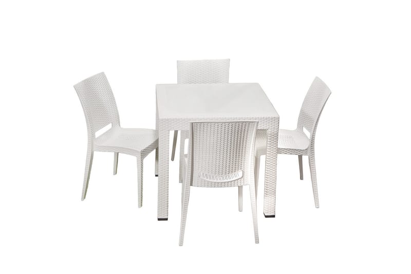 Hysen Matgrupp Utomhus 4-sits Vit - Utemöbler - Utegrupp - Matgrupper utomhus