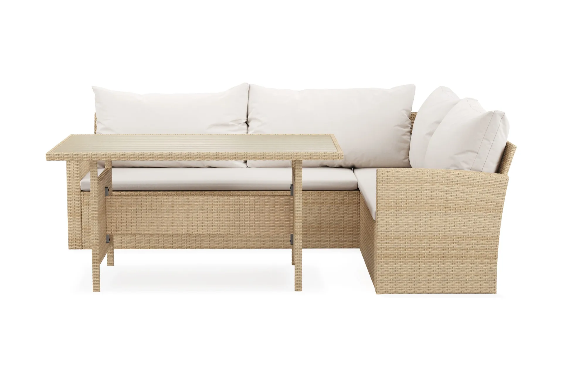 james light 5-sits soffgrupp utomhus högervänd i konstrotting - beige