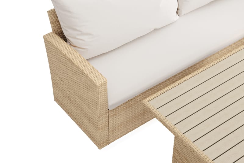 James Light 5-sits soffgrupp utomhus Högervänd i konstrotting - Beige - Utemöbler - Utegrupp - Loungegrupp