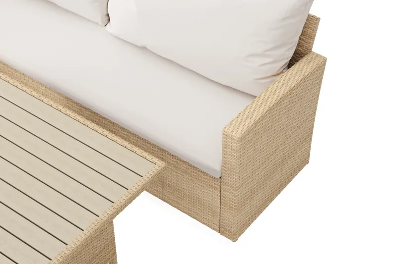 James Light 5-sits soffgrupp utomhus Vänstervänd i konstrotting - Beige - Utemöbler - Utegrupp - Loungegrupp