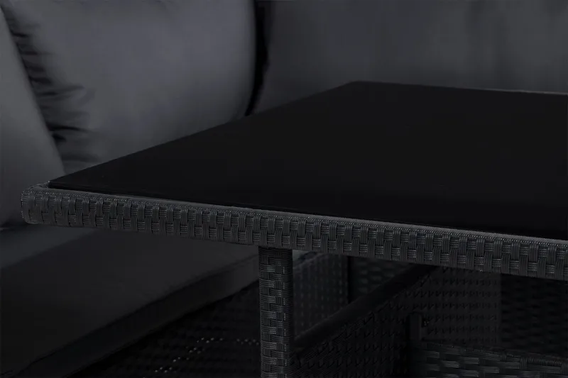 James Light Soffgrupp och Loungegrupp Utomhus 5-sits i konstrotting för trädgård och uteplats - Svart / Svarta dynor - Utemöbler - Utegrupp - Loungegrupp