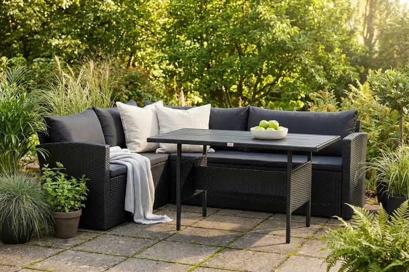James Light Soffgrupp Utomhus  5-sits - Svart - Utemöbler - Utegrupp - Loungegrupp