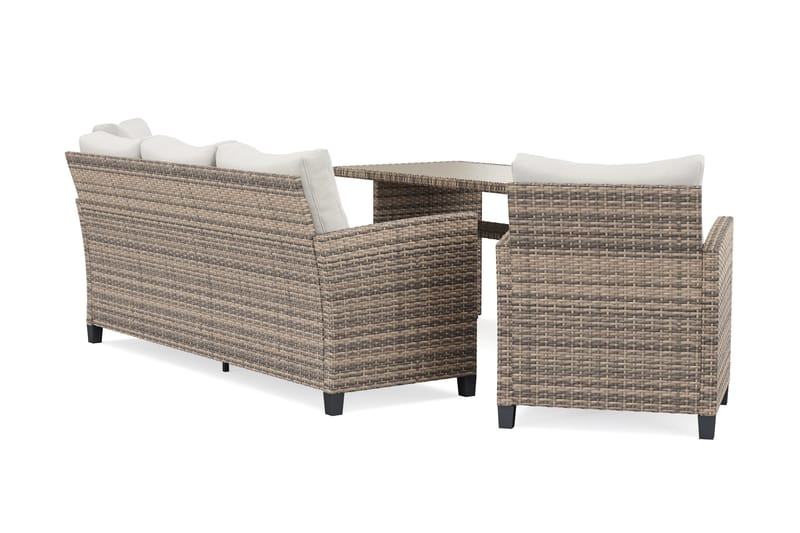 James Light Soffgrupp utomhus i konstrotting - Beige - Utemöbler - Utegrupp - Loungegrupp