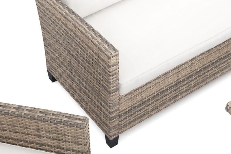 James Light Soffgrupp utomhus i konstrotting - Beige - Utemöbler - Utegrupp - Loungegrupp