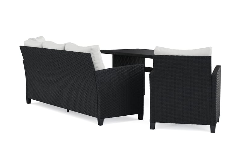 James Light Soffgrupp utomhus i konstrotting - Svart - Utemöbler - Utegrupp - Loungegrupp