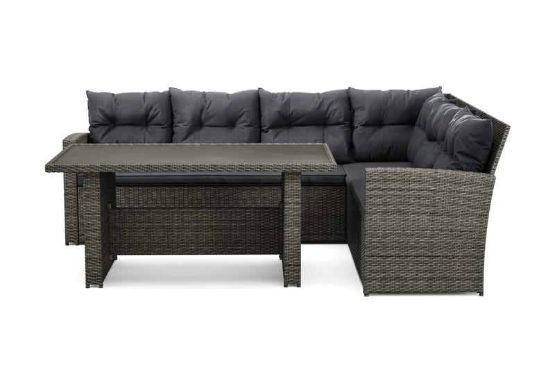 James Loungegrupp Utomhus – 5-sits Soffgrupp i Konstrotting, Grå