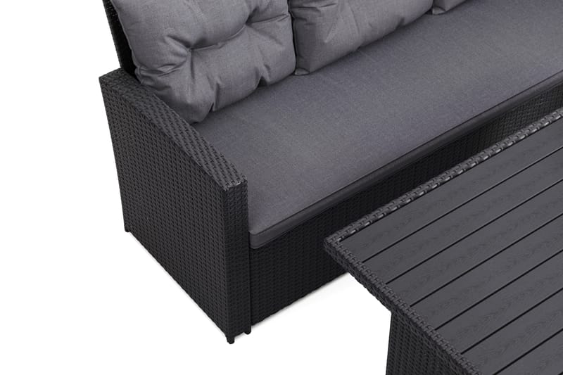 James Loungegrupp Utomhus – 5-sits Soffgrupp i Konstrotting - Svart - Utemöbler - Utegrupp - Loungegrupp