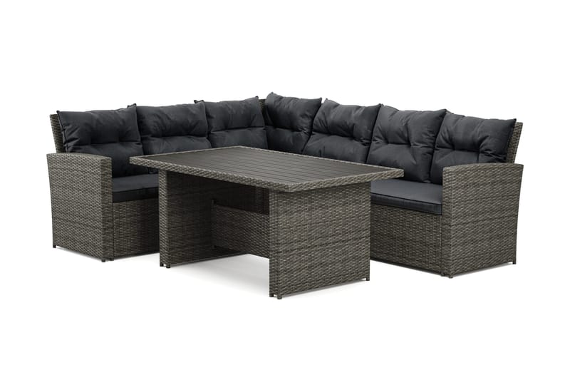 James Loungegrupp Utomhus Vänster – 5-sits Soffgrupp i Konstrotting - Grå - Utemöbler - Utegrupp - Loungegrupp