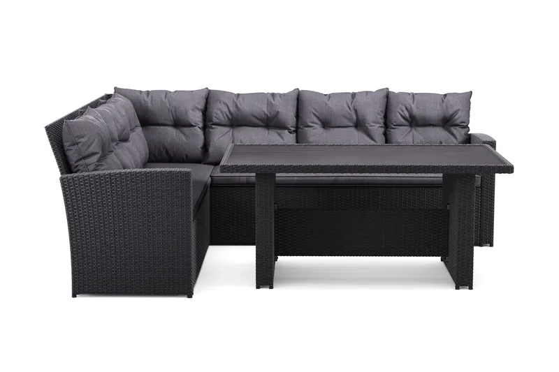 James Loungegrupp Utomhus Vänster– 5-sits Soffgrupp i Konstrotting, Svart