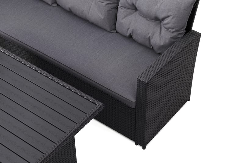 James Loungegrupp Utomhus Vänster– 5-sits Soffgrupp i Konstrotting - Svart - Utemöbler - Utegrupp - Loungegrupp