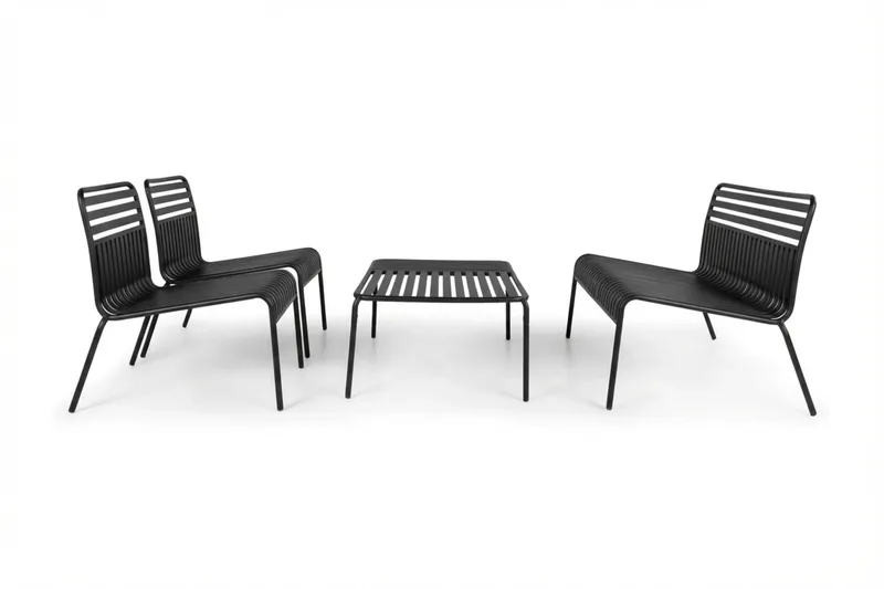 Jarva Liten 4-sits Soffgrupp Utomhus i metall - Antracit - Utemöbler - Utegrupp - Loungegrupp