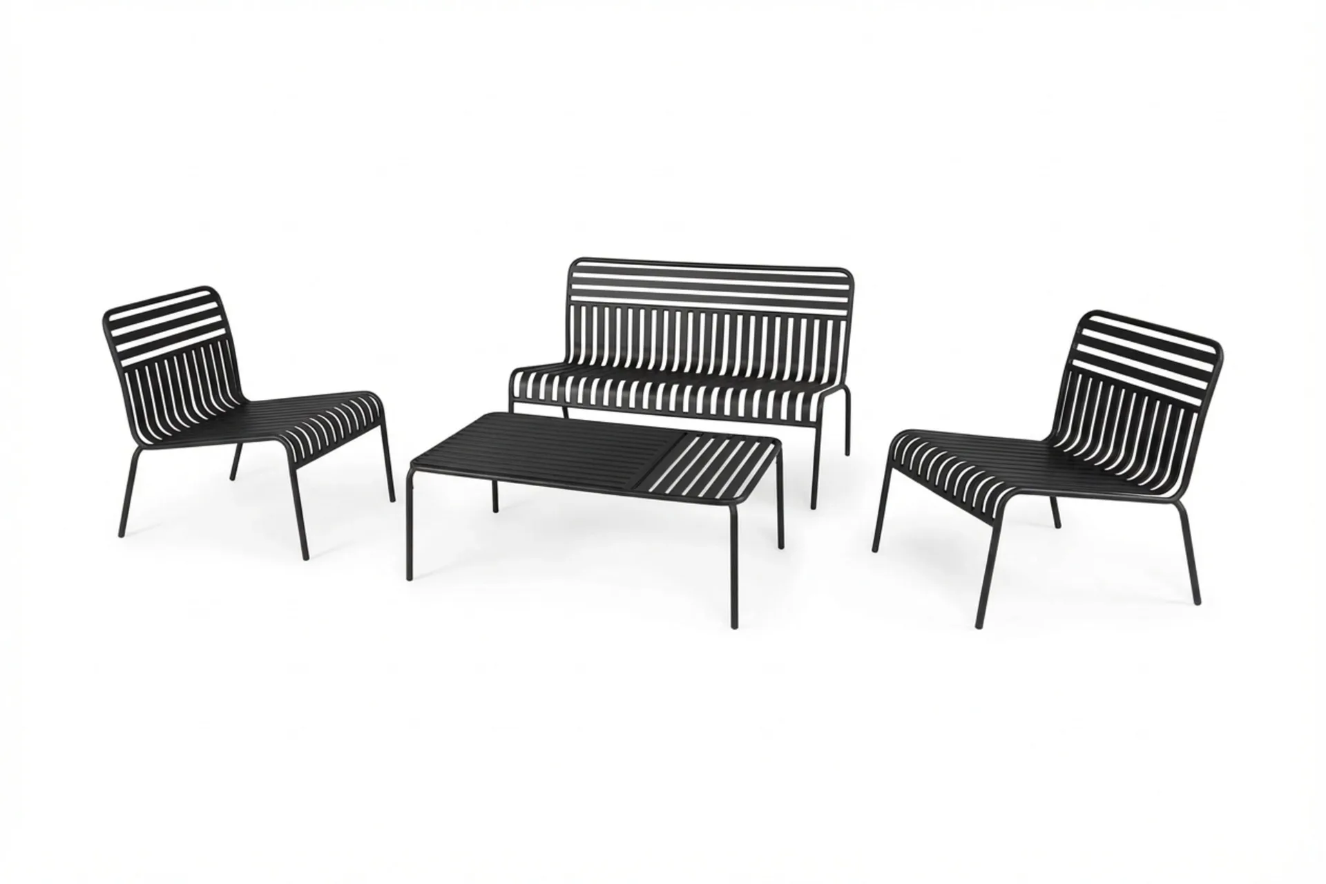 jarva liten 4-sits soffgrupp utomhus i metall - antracit