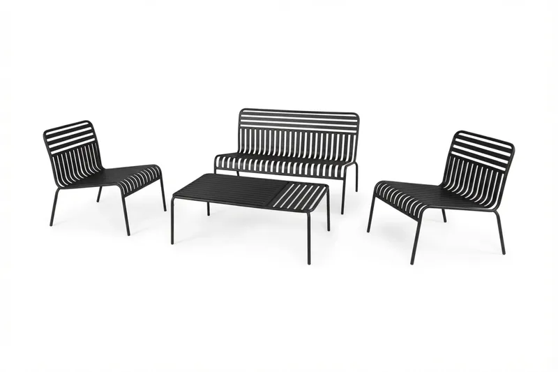 Jarva Liten 4-sits Soffgrupp Utomhus i metall - Antracit - Utemöbler - Utegrupp - Loungegrupp