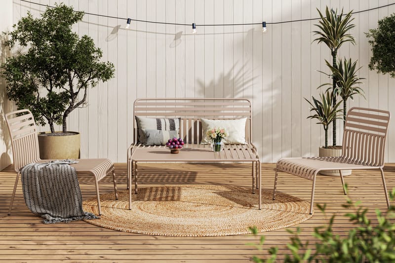 Jarva Liten 4-sits Soffgrupp Utomhus i metall - Beige - Utemöbler - Utegrupp - Loungegrupp