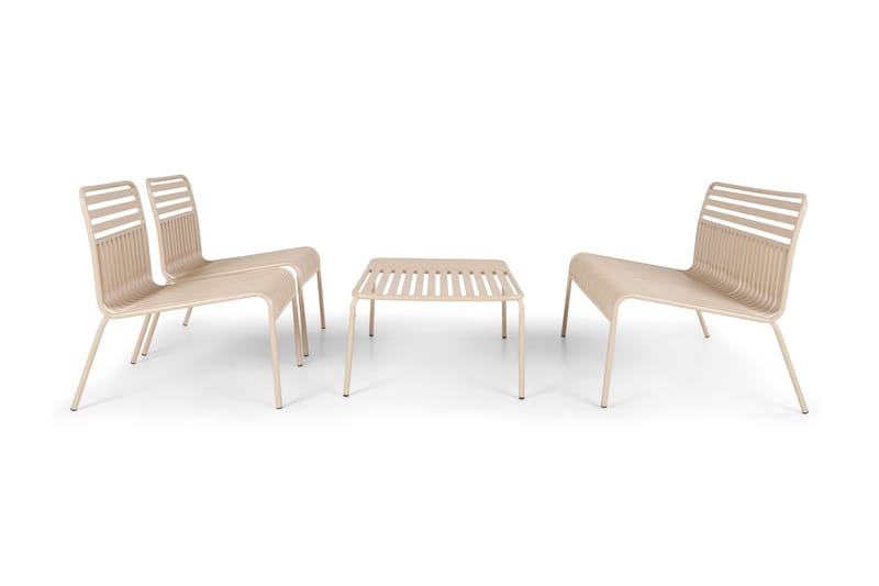Jarva Liten 4-sits Soffgrupp Utomhus i metall - Beige - Utemöbler - Utegrupp - Loungegrupp