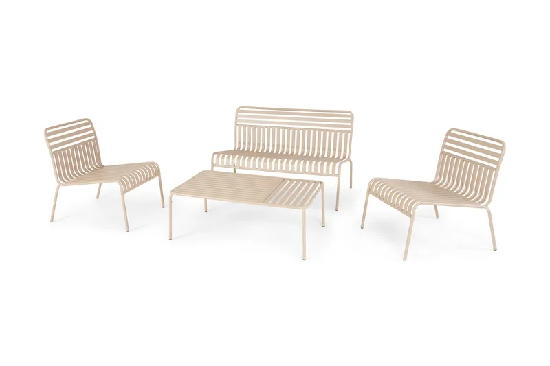 Jarva Liten 4-sits Soffgrupp Utomhus i metall - Beige - Utemöbler - Utegrupp - Loungegrupp