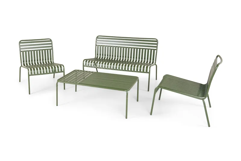 Jarva Liten 4-sits Soffgrupp Utomhus i metall - Grön - Utemöbler - Utegrupp - Loungegrupp