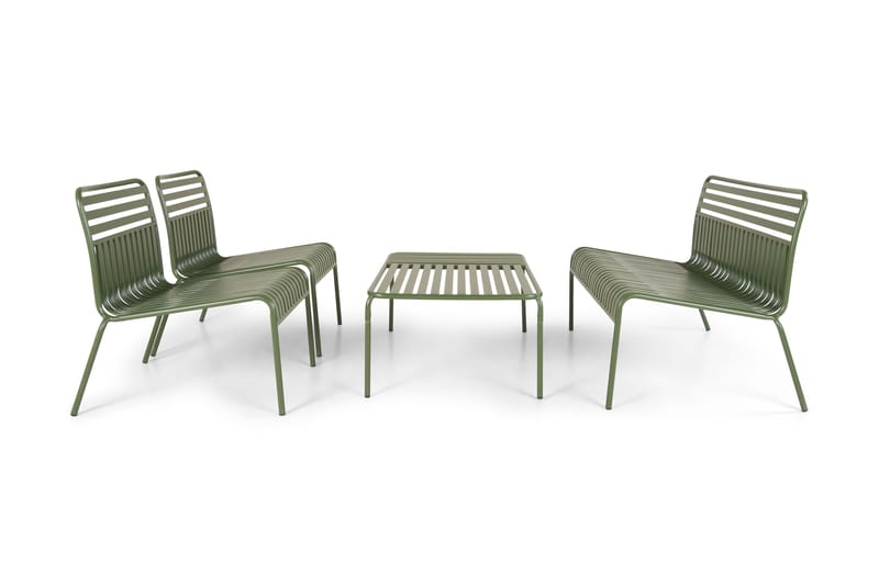 Jarva Liten 4-sits Soffgrupp Utomhus i metall - Grön - Utemöbler - Utegrupp - Loungegrupp