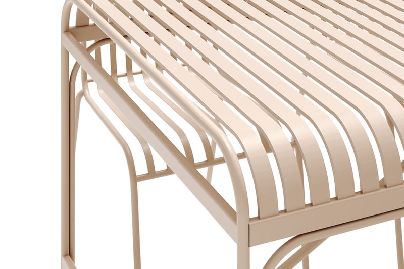 Jarva Stor Matgrupp Utomhus 200 cm med 6 stolar i metall - Beige - Utemöbler - Utegrupp - Matgrupper utomhus