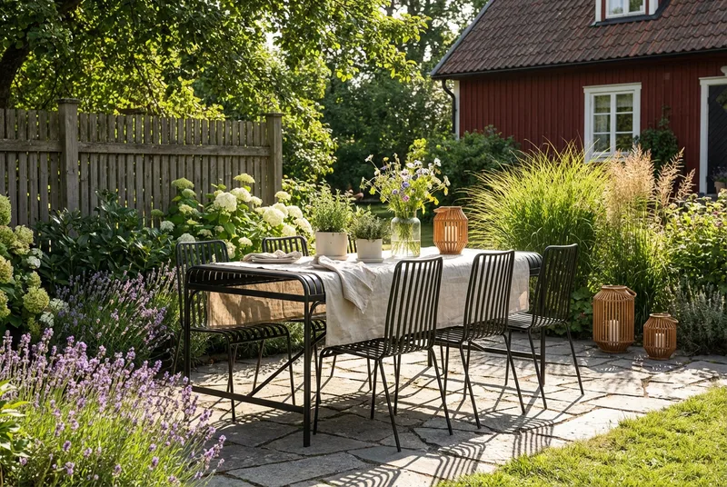 Jarva utomhus matgrupp 200 cm med 6 Jarva matstolar - Svart - Utemöbler - Utegrupp - Matgrupper utomhus