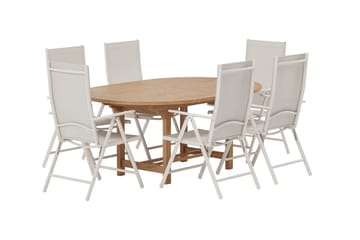 Kenya Förlängningsbart Matbord Utomhus 180-240 cm med 6 Break Karmstol - Utemöbler - Utegrupp - Matgrupper utomhus