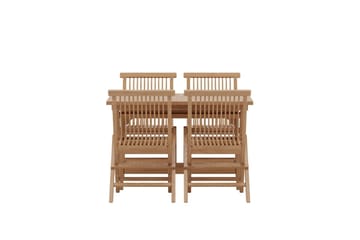 Kenya Matbord Utomhus 120 cm med 4 Kenya Utestol Hopfällbar - Utemöbler - Utegrupp - Matgrupper utomhus