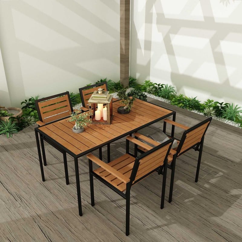 Klyren Matgrupp med 4 Stolar Utomhus - Brun - Utemöbler - Utegrupp - Matgrupper utomhus