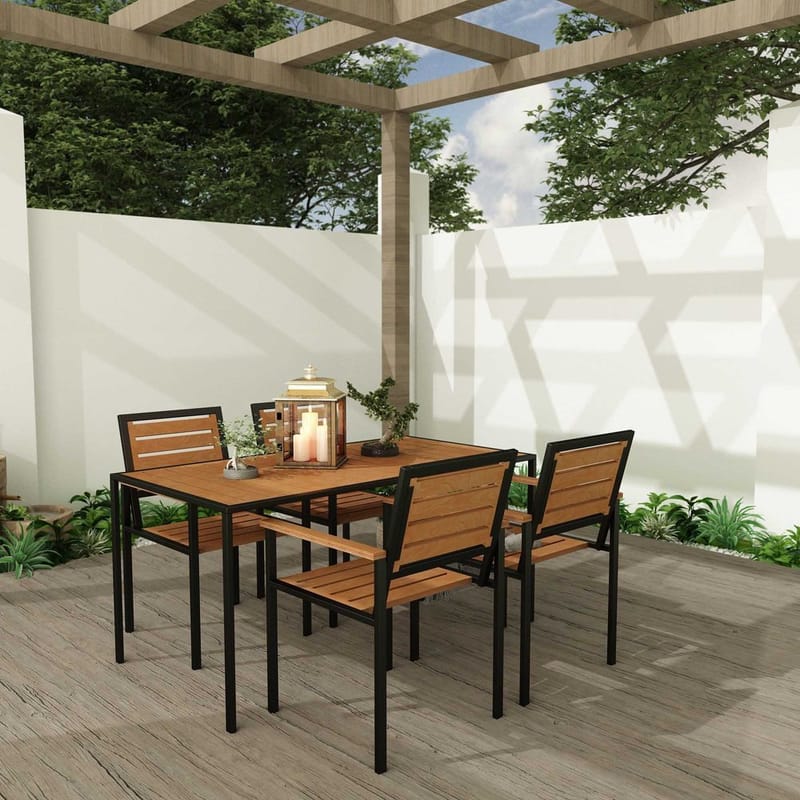 Klyren Matgrupp med 4 Stolar Utomhus - Brun - Utemöbler - Utegrupp - Matgrupper utomhus