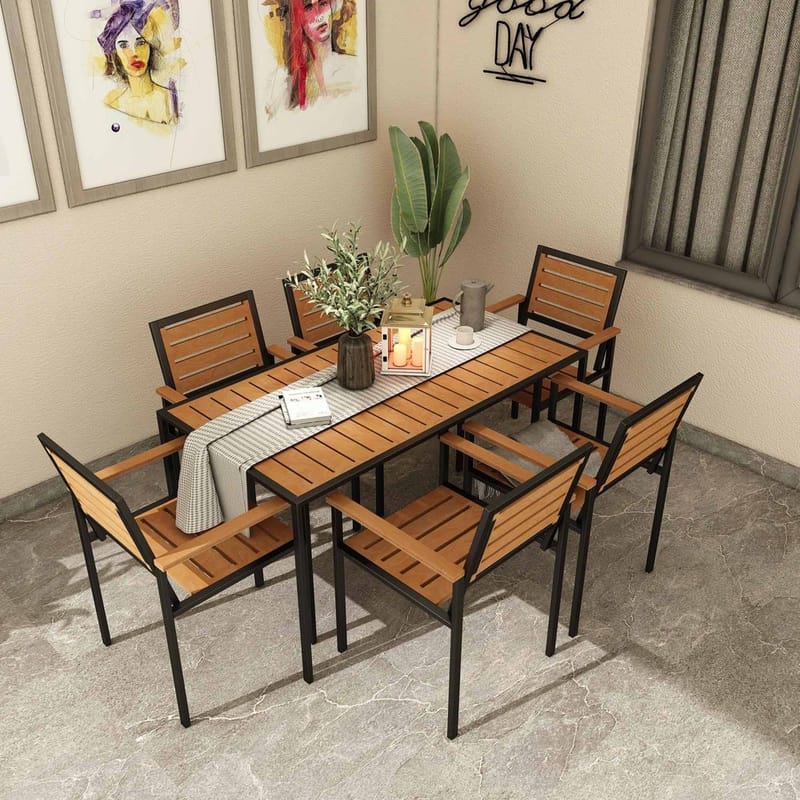 Klyren Matgrupp med 6 Stolar Utomhus - Natur - Utemöbler - Utegrupp - Matgrupper utomhus