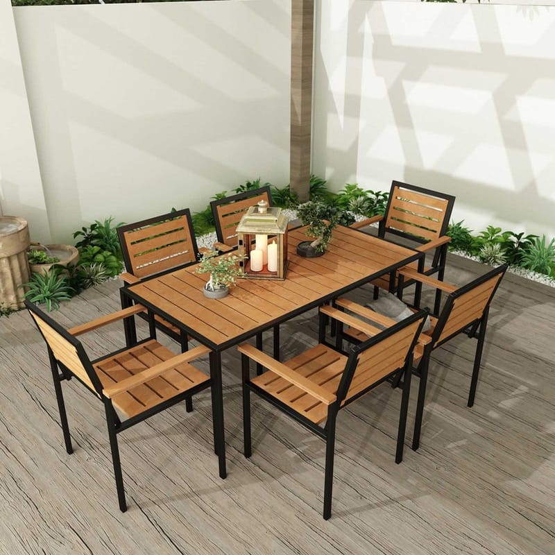 Klyren Matgrupp med 6 Stolar Utomhus - Natur - Utemöbler - Utegrupp - Matgrupper utomhus