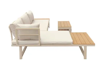 Lainelle 4-sits Soffgrupp för altan och terrass med beige dynor - Beige - Utemöbler - Utegrupp - Loungegrupp