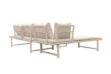 Lainelle 4-sits Soffgrupp för altan och terrass med beige dynor - Beige - Utemöbler - Utegrupp - Loungegrupp