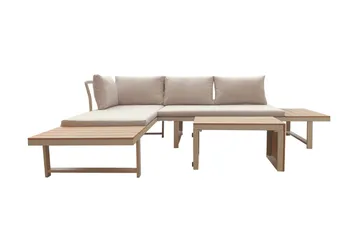 Lainelle 4-sits Soffgrupp för altan och terrass med beige dynor - Beige - Utemöbler - Utegrupp - Loungegrupp