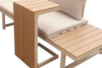 Lainelle 4-sits Soffgrupp för altan och terrass med beige dynor - Beige - Utemöbler - Utegrupp - Loungegrupp