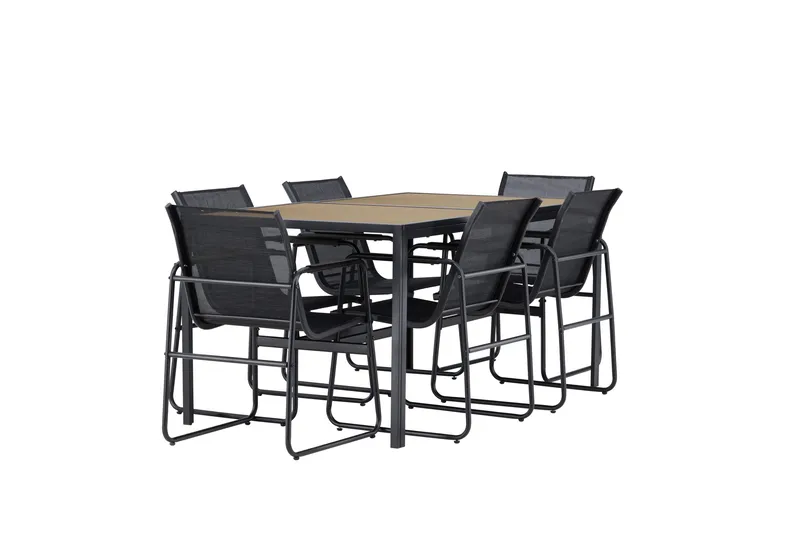 Lampedusa Matgrupp Utomhus 6-sits - Svart - Utemöbler - Utegrupp - Matgrupper utomhus