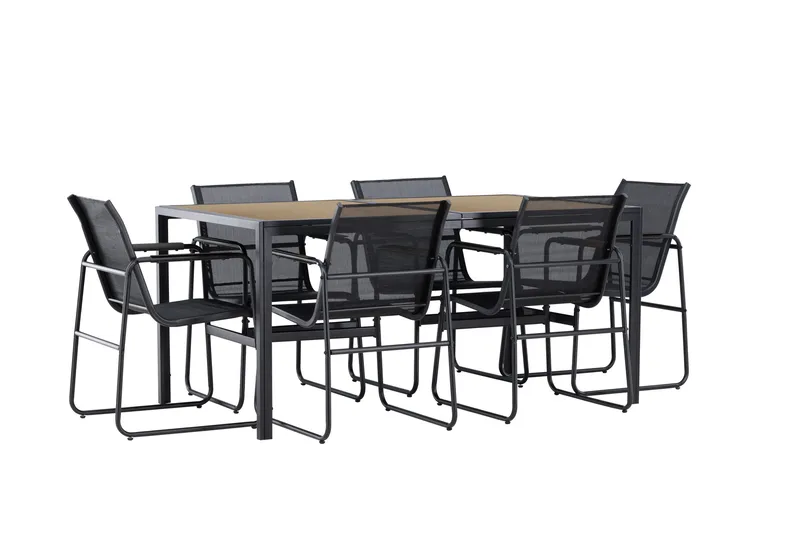 Lampedusa Matgrupp Utomhus 6-sits - Svart - Utemöbler - Utegrupp - Matgrupper utomhus