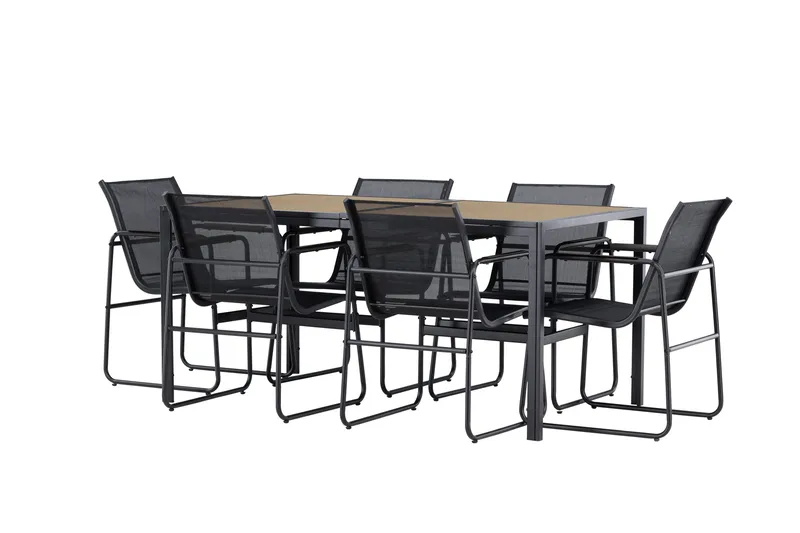 Lampedusa Matgrupp Utomhus 6-sits - Svart - Utemöbler - Utegrupp - Matgrupper utomhus