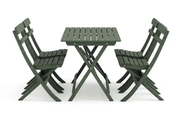Landet Utomhus matgrupp 118x70x74 cm med 4 klappstolar - Grön - Utemöbler - Utegrupp - Matgrupper utomhus