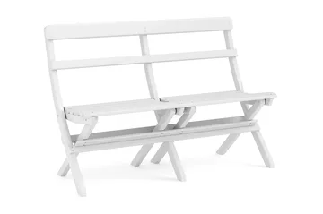 Landet Utomhus matgrupp 118x70x74 cm med soffa och 2 klappstolar - Vit - Utemöbler - Utegrupp - Matgrupper utomhus