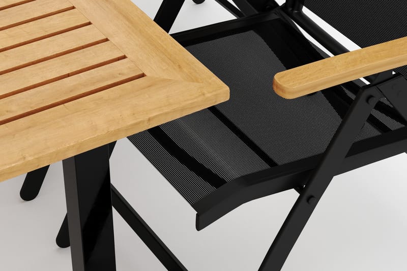 Las Vegas utomhus matgrupp förlängningsbart 220x280x100 cm med 8 Las Vegas positionsstolar - Svart - Utemöbler - Utegrupp - Matgrupper utomhus