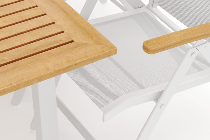 Las Vegas utomhus matgrupp förlängningsbart 220x280x100 cm med 8 Las Vegas positionsstolar - Vit - Utemöbler - Utegrupp - Matgrupper utomhus